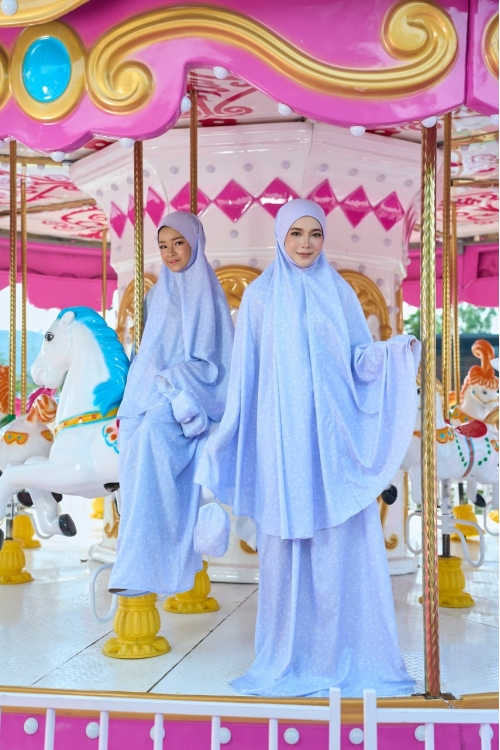 Telekung Travel Eirha Mom & Dotter Ocean Blue 